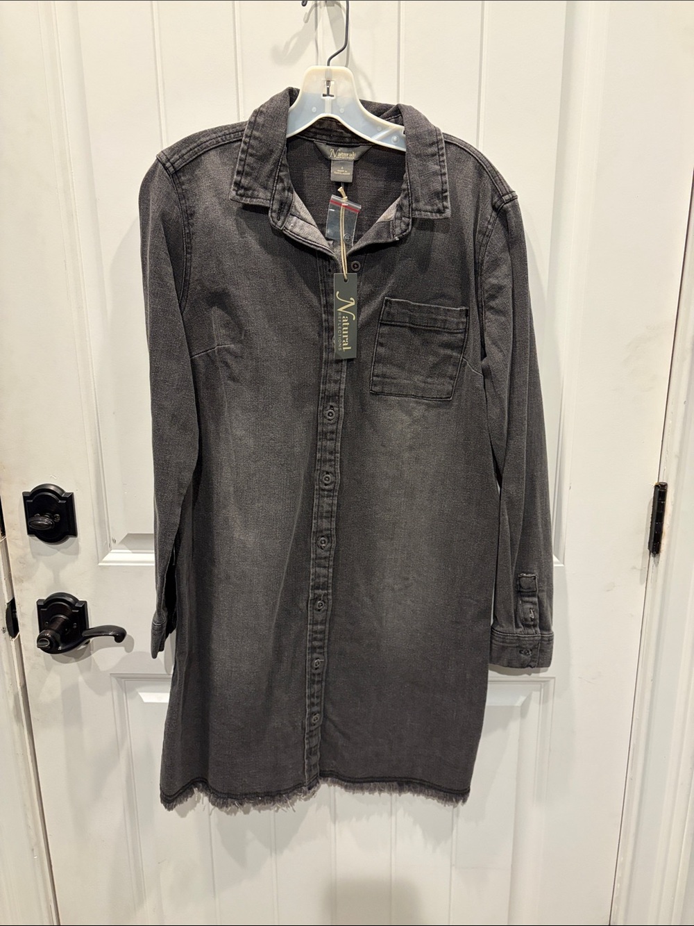 Natural Reflections Washed Charcoal Black Denim Shirt Jacket
